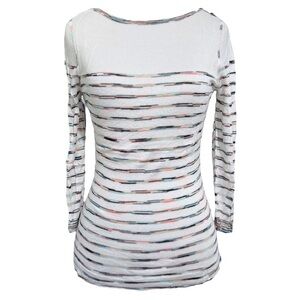 Stacia Bamboo Tencel Blend Striped Top Size XSMALL 3/4 Sleeves